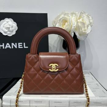 Chanel Shiny Calfskin Mini Kelly Shopping Bag AS4416 Brown 2025 (SS-25061024)