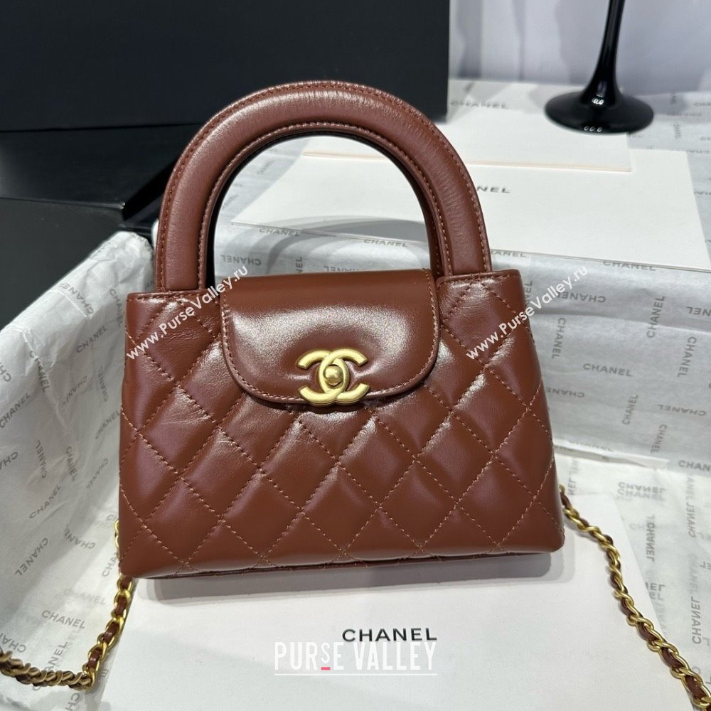 Chanel Shiny Calfskin Mini Kelly Shopping Bag AS4416 Brown 2025 (SS-25061024)