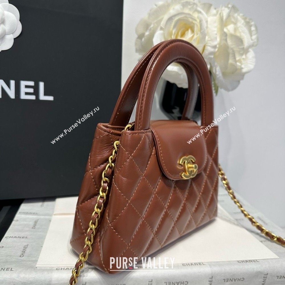 Chanel Shiny Calfskin Mini Kelly Shopping Bag AS4416 Brown 2025 (SS-25061024)