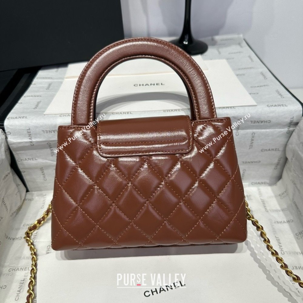 Chanel Shiny Calfskin Mini Kelly Shopping Bag AS4416 Brown 2025 (SS-25061024)
