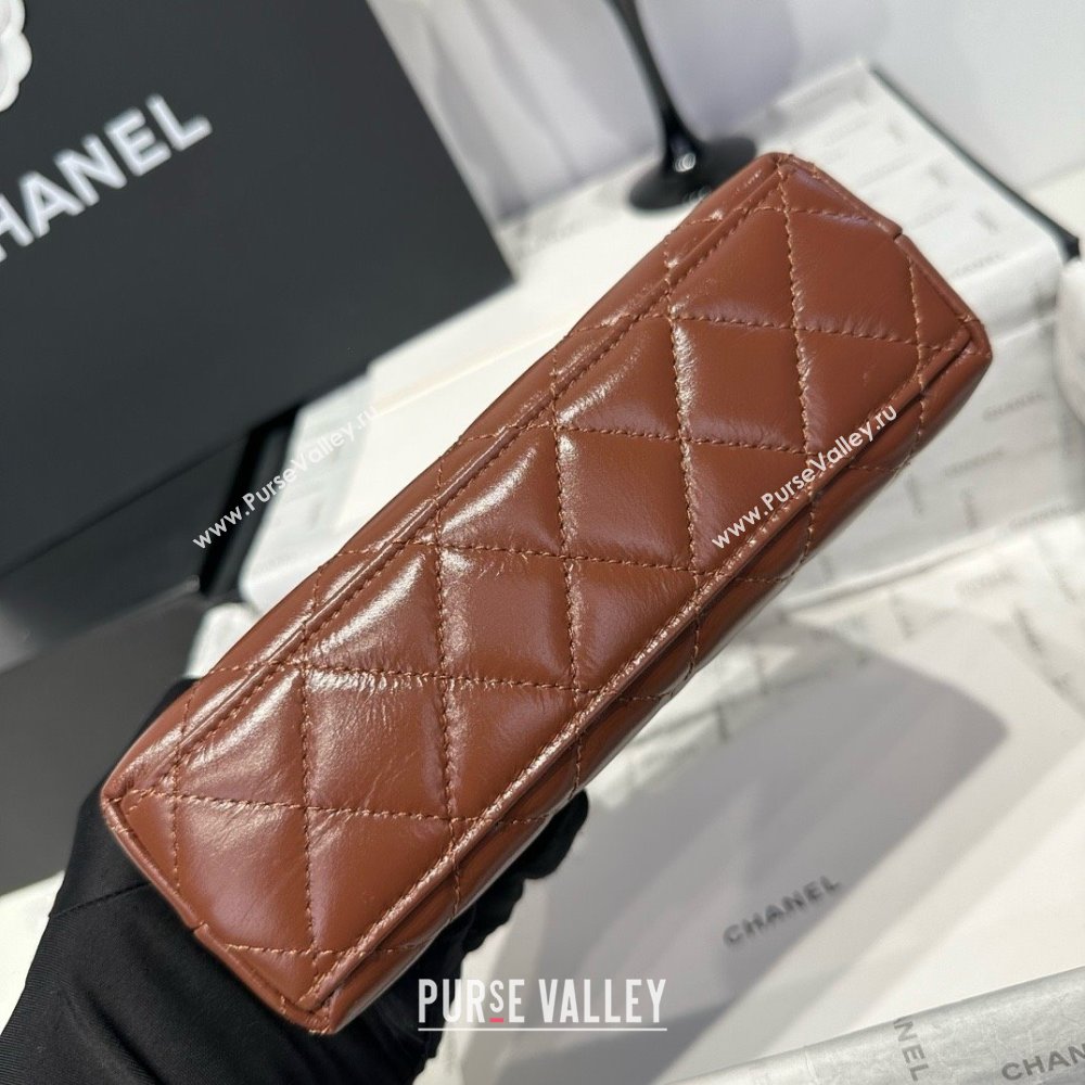Chanel Shiny Calfskin Mini Kelly Shopping Bag AS4416 Brown 2025 (SS-25061024)