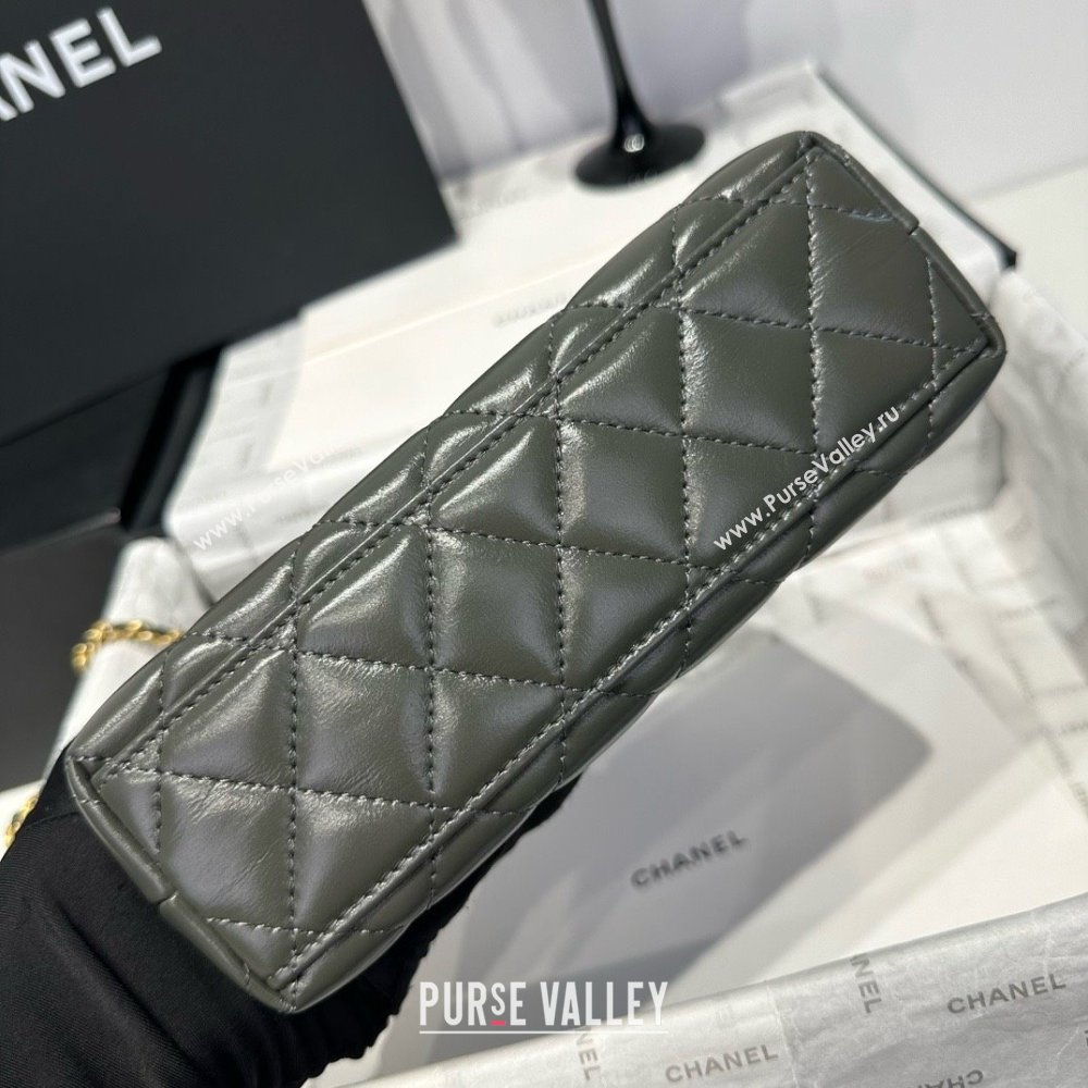 Chanel Shiny Calfskin Mini Kelly Shopping Bag AS4416 Grey 2025 (SS-25061023)
