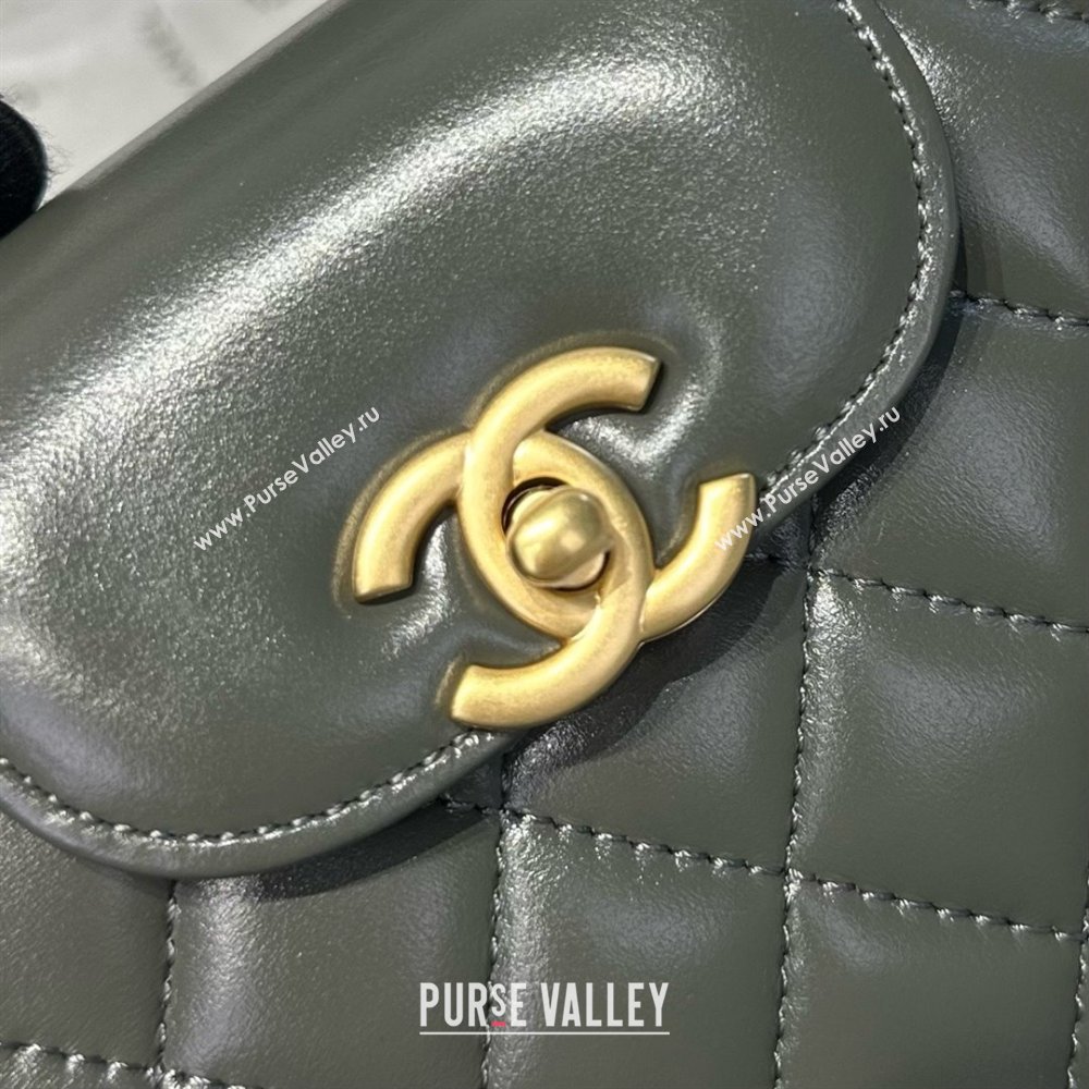 Chanel Shiny Calfskin Mini Kelly Shopping Bag AS4416 Grey 2025 (SS-25061023)
