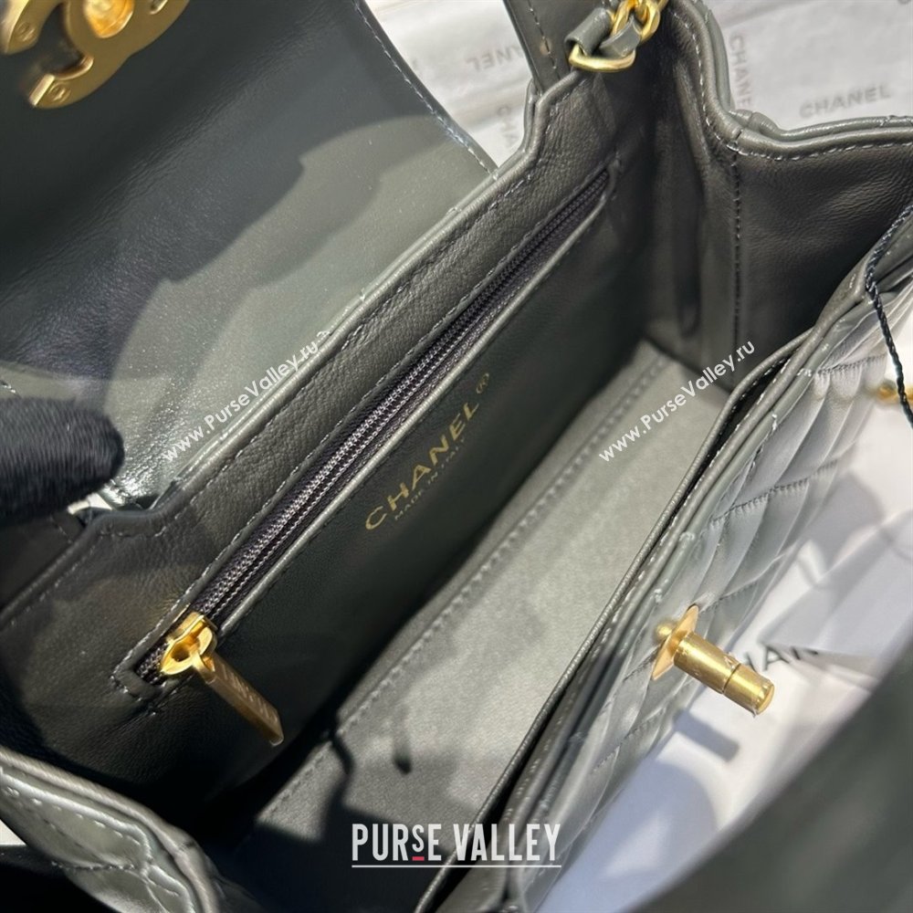 Chanel Shiny Calfskin Mini Kelly Shopping Bag AS4416 Grey 2025 (SS-25061023)