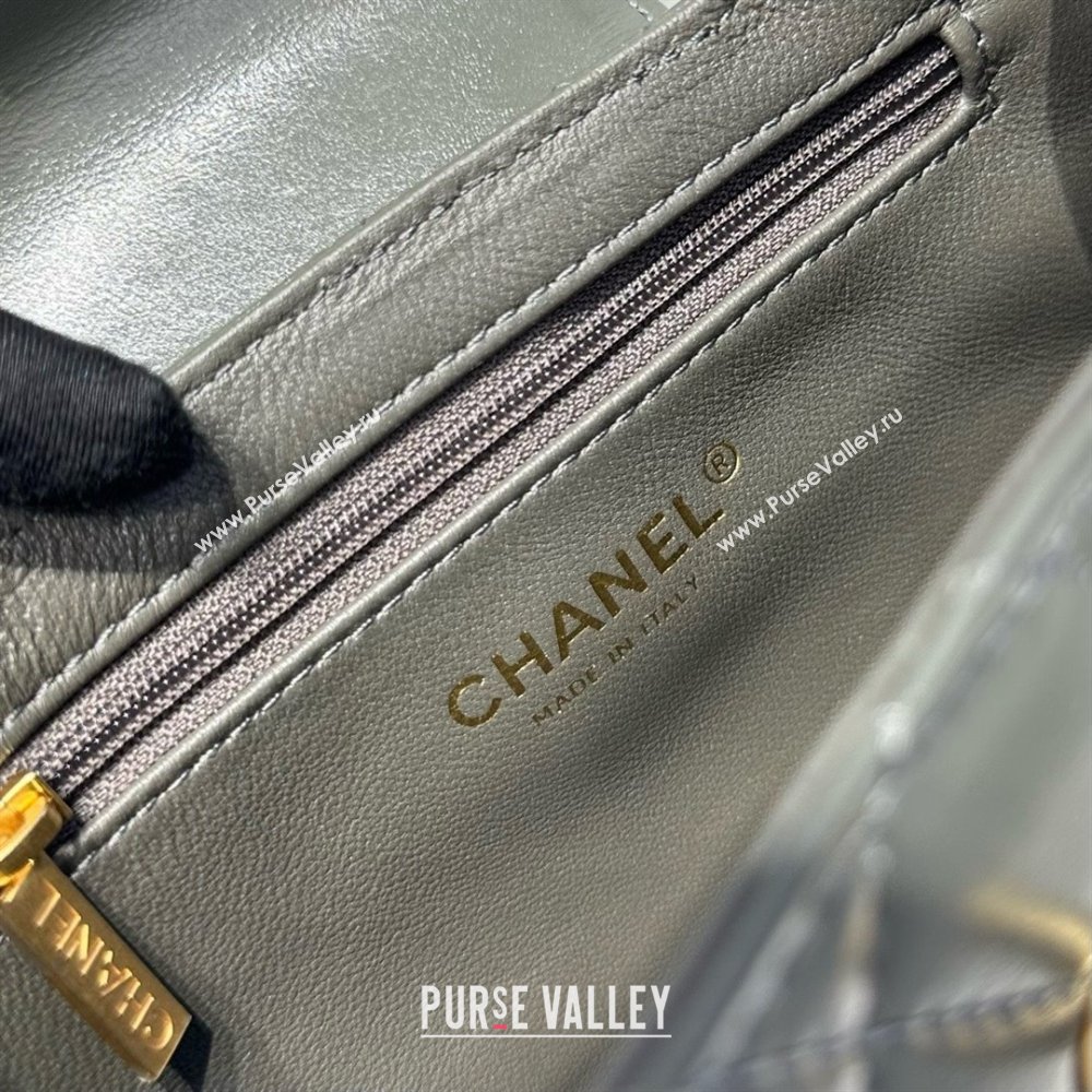 Chanel Shiny Calfskin Mini Kelly Shopping Bag AS4416 Grey 2025 (SS-25061023)