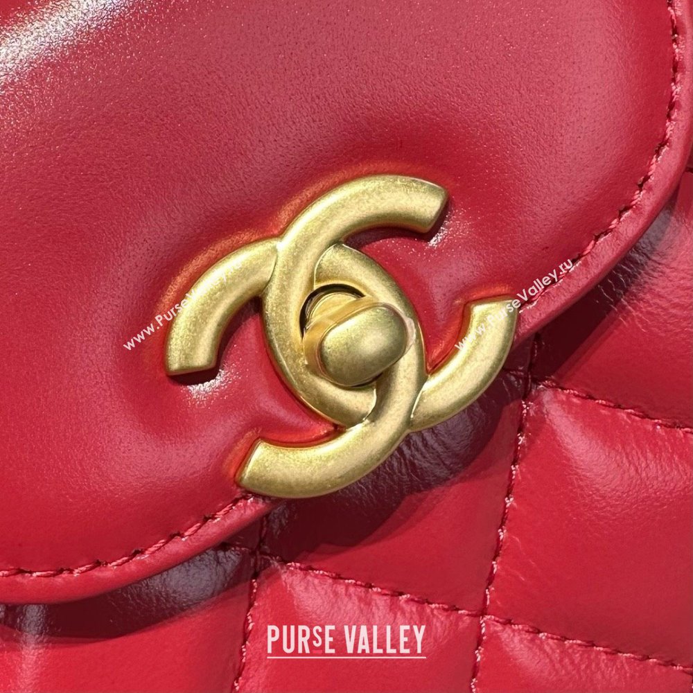 Chanel Shiny Calfskin Mini Kelly Shopping Bag AS4416 Red 02 2025 (SS-25061020)