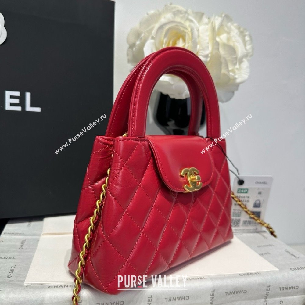 Chanel Shiny Calfskin Mini Kelly Shopping Bag AS4416 Red 02 2025 (SS-25061020)