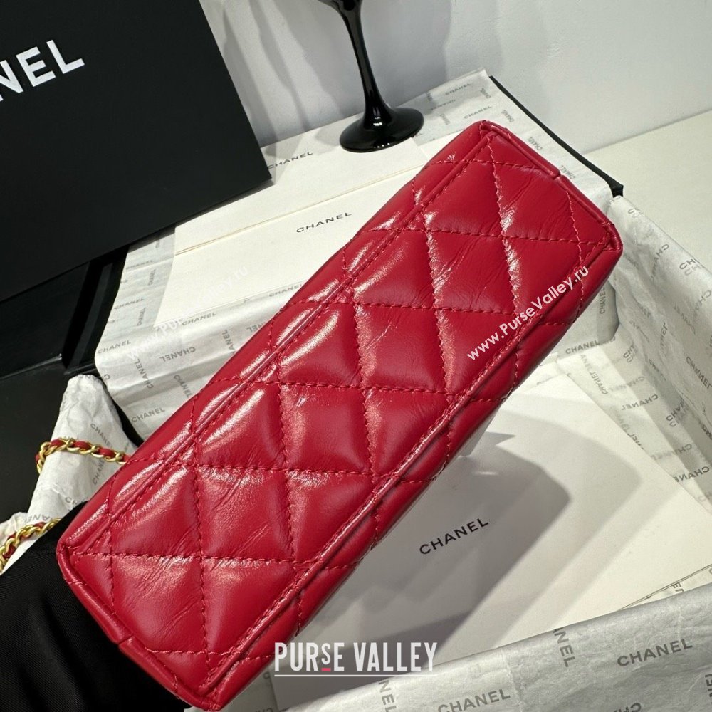 Chanel Shiny Calfskin Mini Kelly Shopping Bag AS4416 Red 02 2025 (SS-25061020)