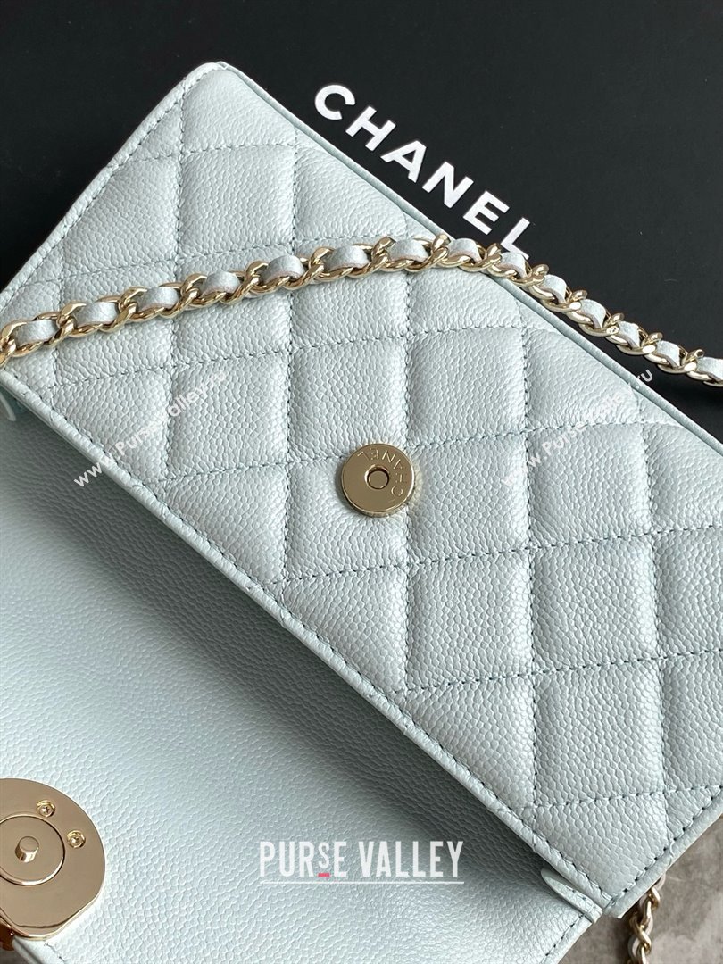 Chanel Phone Holder with Chain in Grained Shiny Calfskin AP3238 Black Spring-Summer 2025 (JY-25061107)