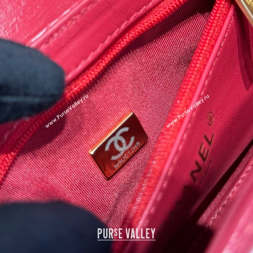Chanel Shiny Calfskin Mini Kelly Shopping Bag AS4416 Red 02 2025 (SS-25061020)