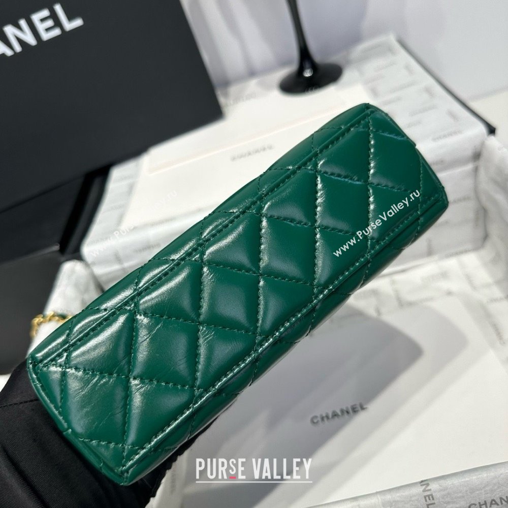Chanel Shiny Calfskin Mini Kelly Shopping Bag AS4416 Green 2025 (SS-25061022)