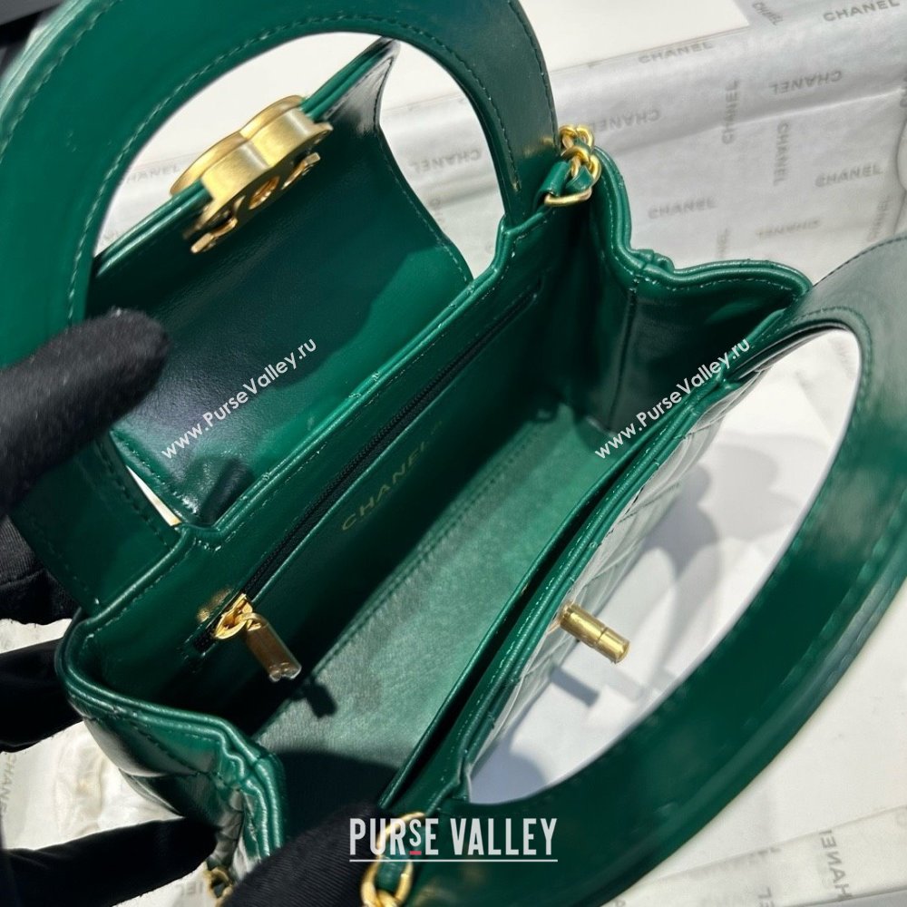 Chanel Shiny Calfskin Mini Kelly Shopping Bag AS4416 Green 2025 (SS-25061022)