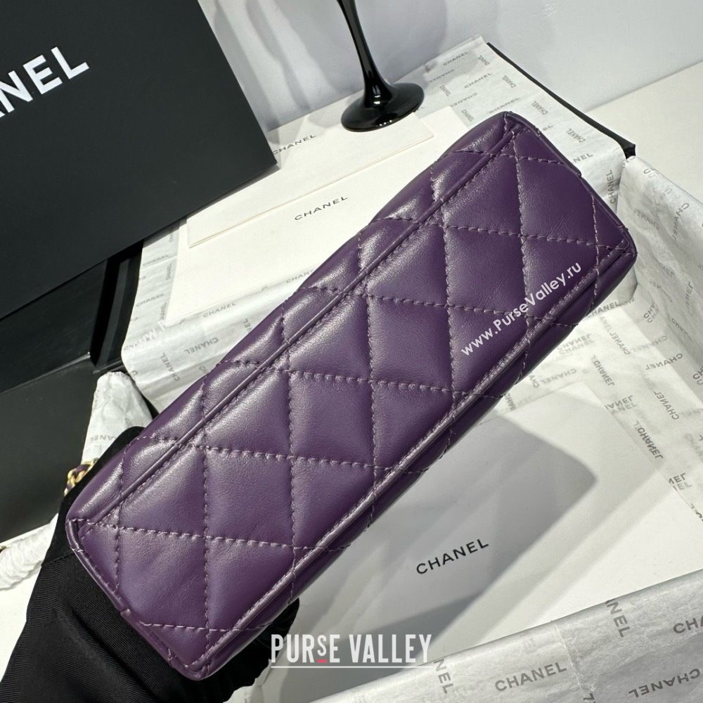 Chanel Shiny Calfskin Mini Kelly Shopping Bag AS4416 Purple 2025 (SS-25061018)