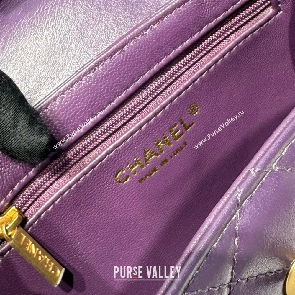 Chanel Shiny Calfskin Mini Kelly Shopping Bag AS4416 Purple 2025 (SS-25061018)