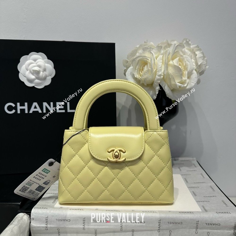 Chanel Shiny Calfskin Mini Kelly Shopping Bag AS4416 Yellow 2025 (SS-25061021)