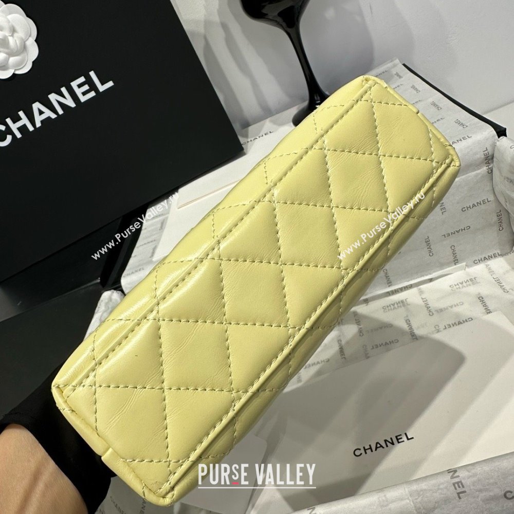 Chanel Shiny Calfskin Mini Kelly Shopping Bag AS4416 Yellow 2025 (SS-25061021)