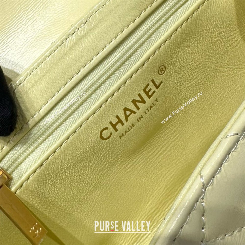 Chanel Shiny Calfskin Mini Kelly Shopping Bag AS4416 Yellow 2025 (SS-25061021)