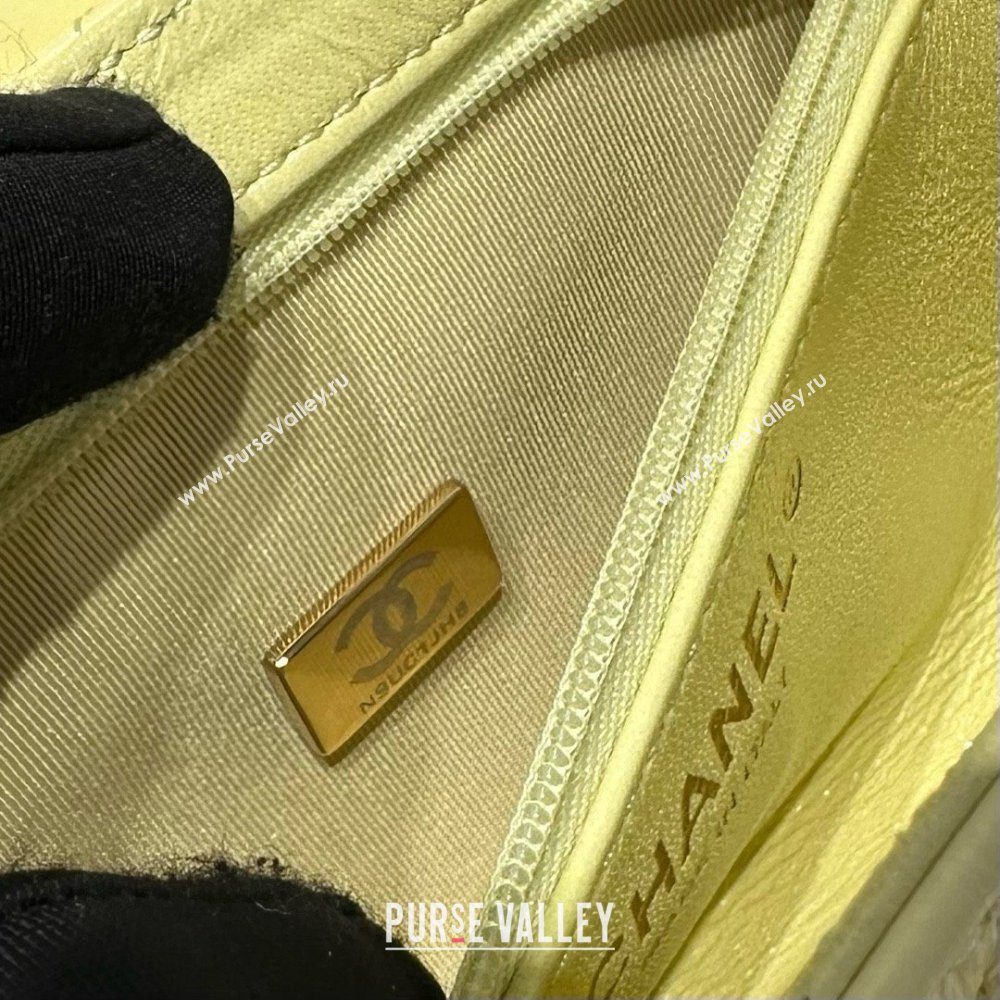 Chanel Shiny Calfskin Mini Kelly Shopping Bag AS4416 Yellow 2025 (SS-25061021)
