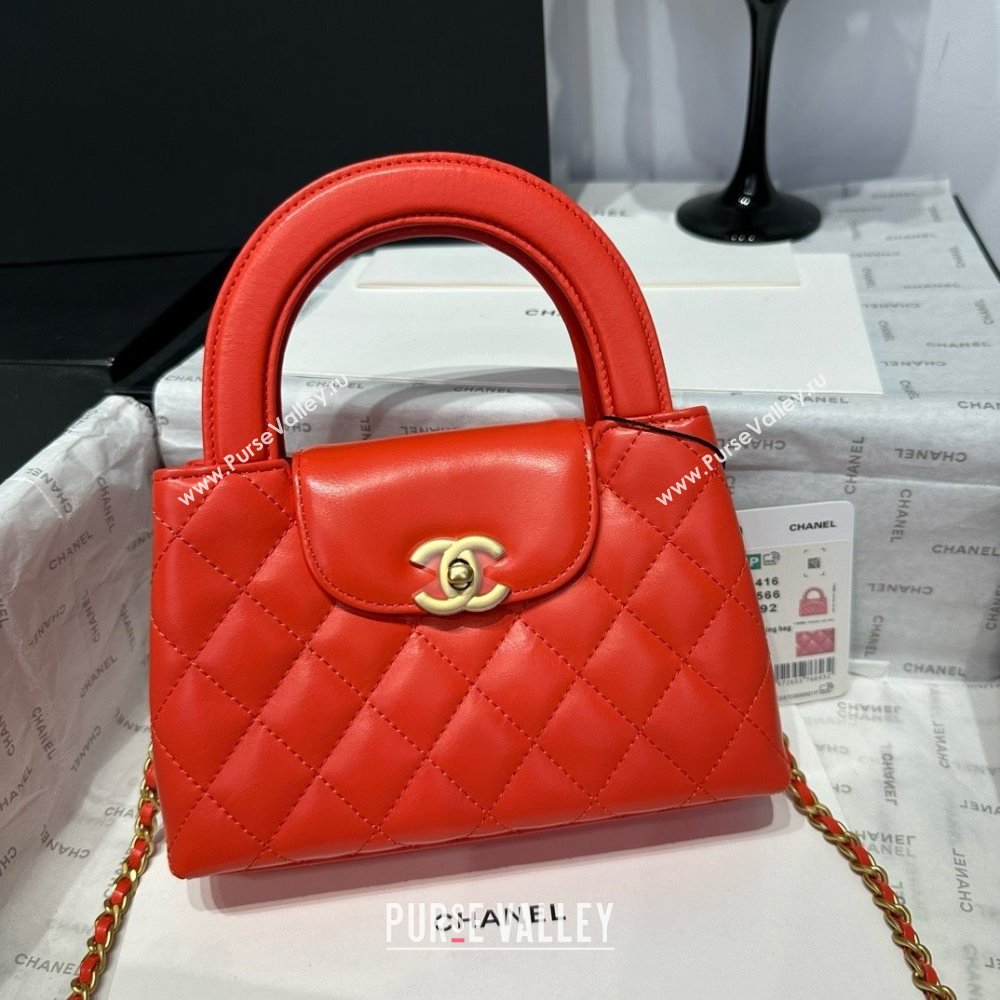Chanel Shiny Calfskin Mini Kelly Shopping Bag AS4416 Red 01 2025 (SS-25061019)