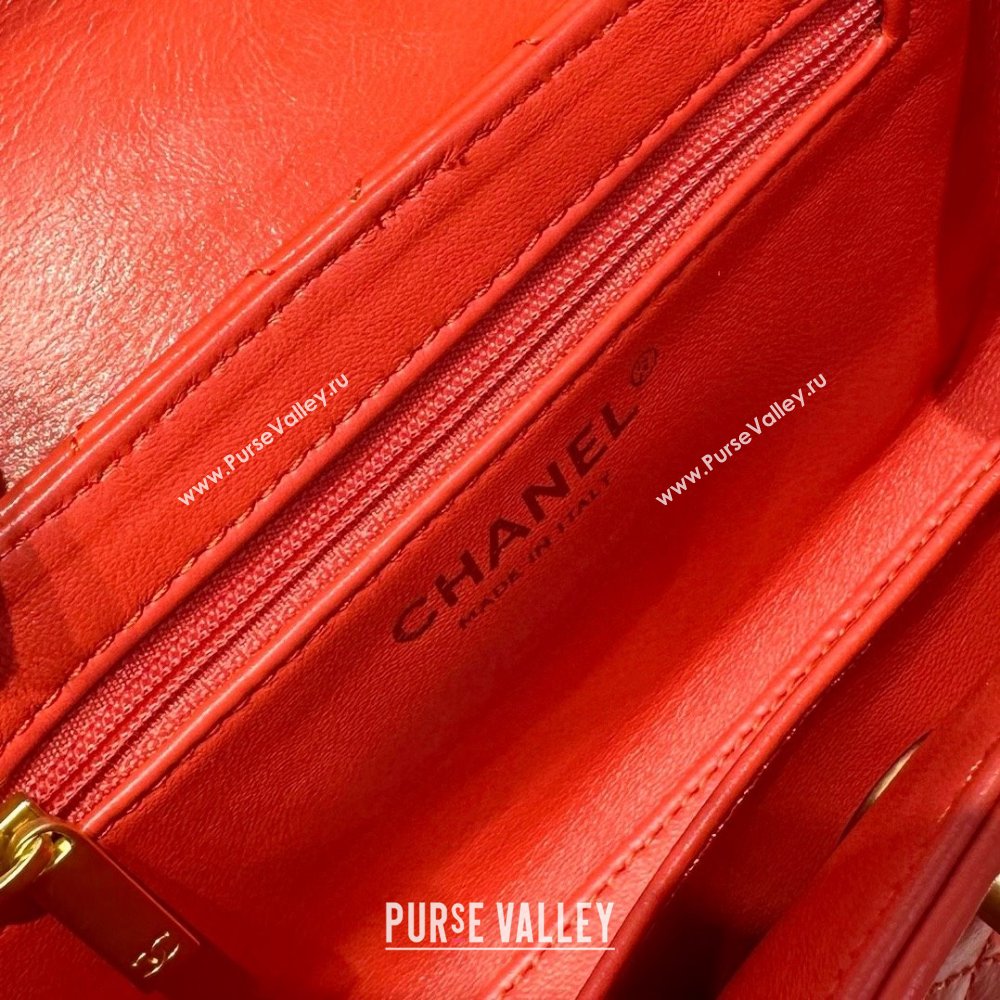 Chanel Shiny Calfskin Mini Kelly Shopping Bag AS4416 Red 01 2025 (SS-25061019)