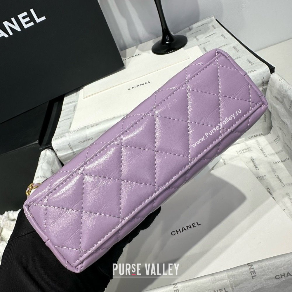 Chanel Shiny Calfskin Mini Kelly Shopping Bag AS4416 Lilac 2025 (SS-25061017)