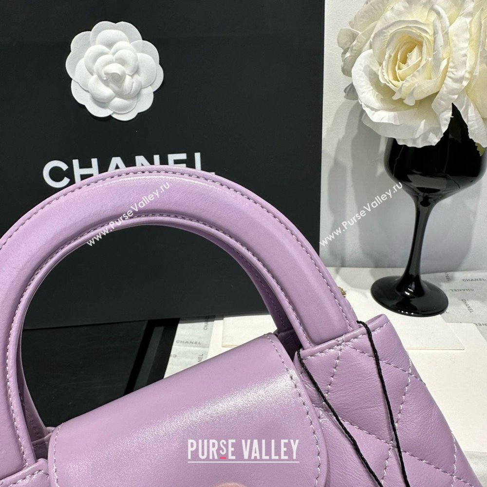 Chanel Shiny Calfskin Mini Kelly Shopping Bag AS4416 Lilac 2025 (SS-25061017)