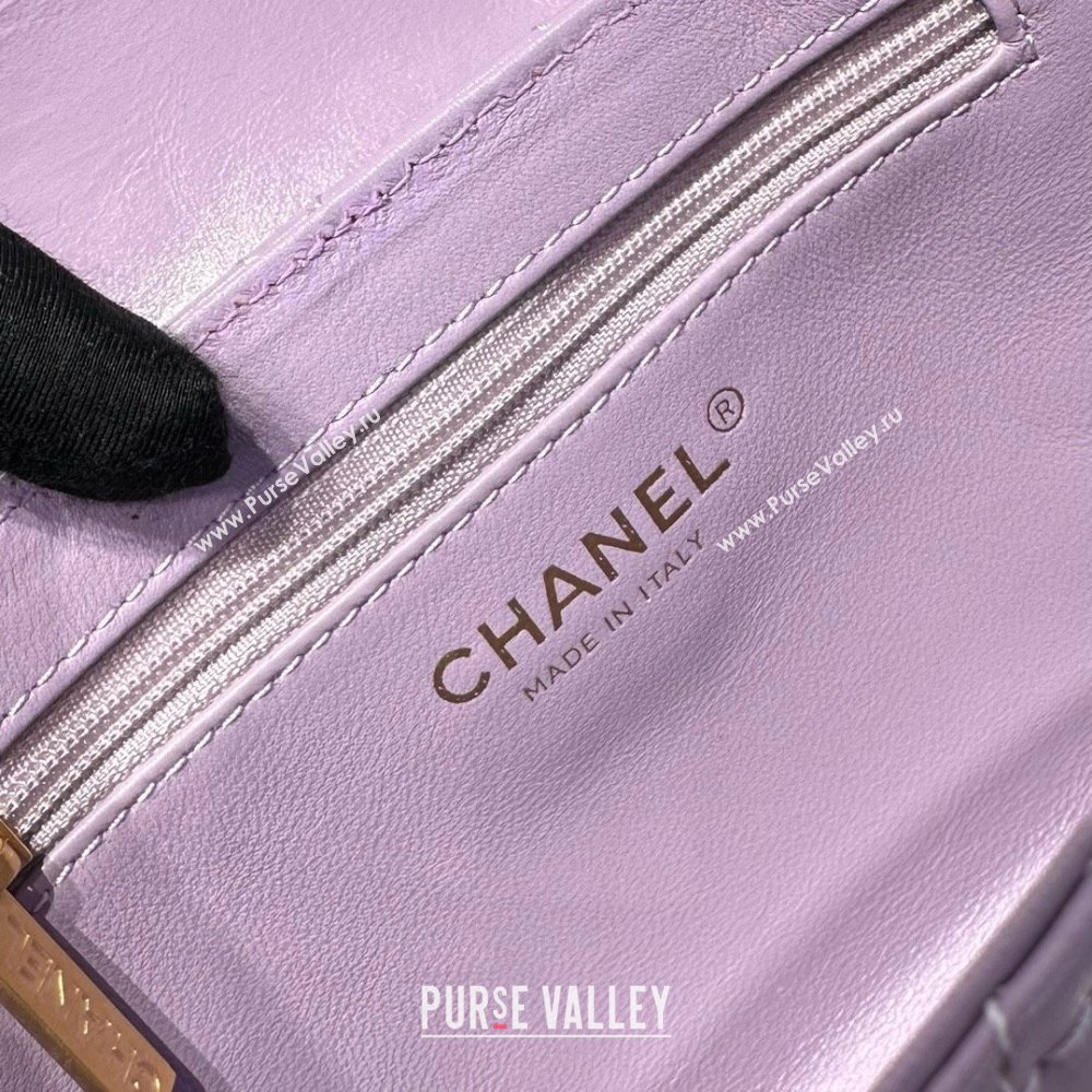 Chanel Shiny Calfskin Mini Kelly Shopping Bag AS4416 Lilac 2025 (SS-25061017)
