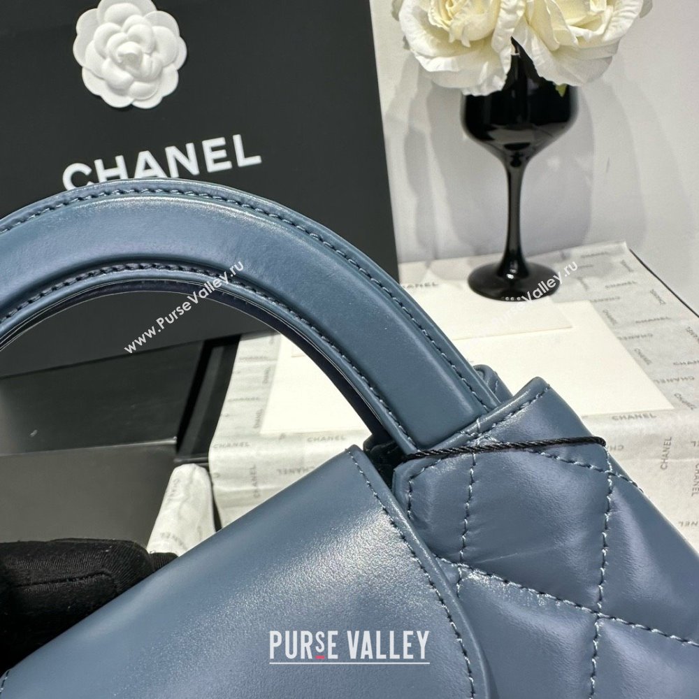 Chanel Shiny Calfskin Mini Kelly Shopping Bag AS4416 Pale Blue 2025 (SS-25061016)