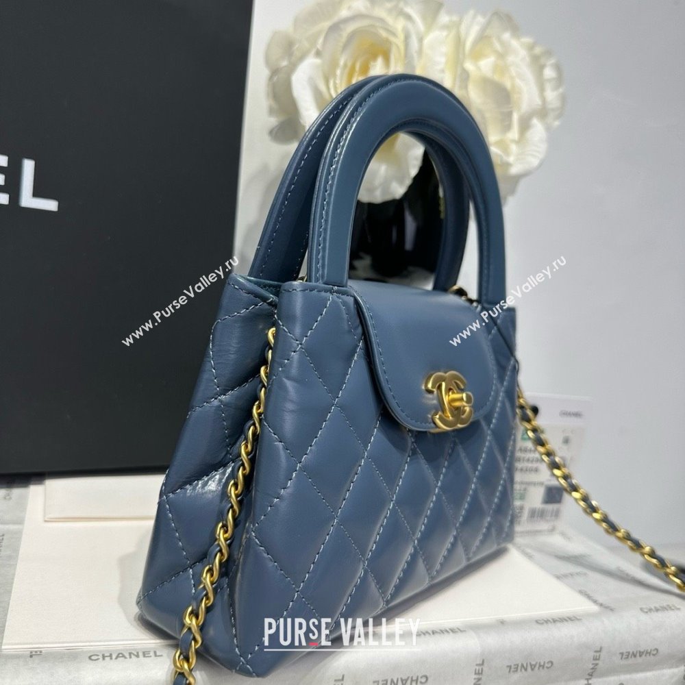 Chanel Shiny Calfskin Mini Kelly Shopping Bag AS4416 Pale Blue 2025 (SS-25061016)