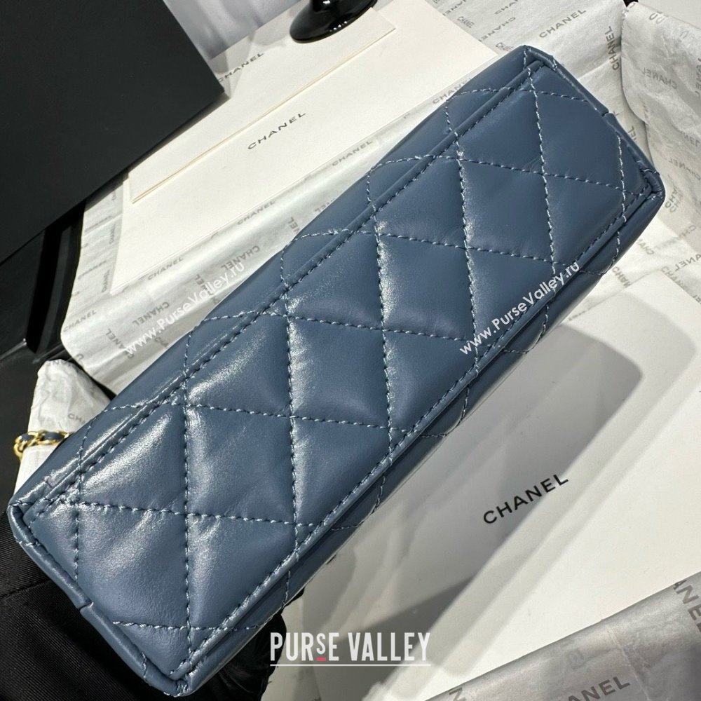 Chanel Shiny Calfskin Mini Kelly Shopping Bag AS4416 Pale Blue 2025 (SS-25061016)