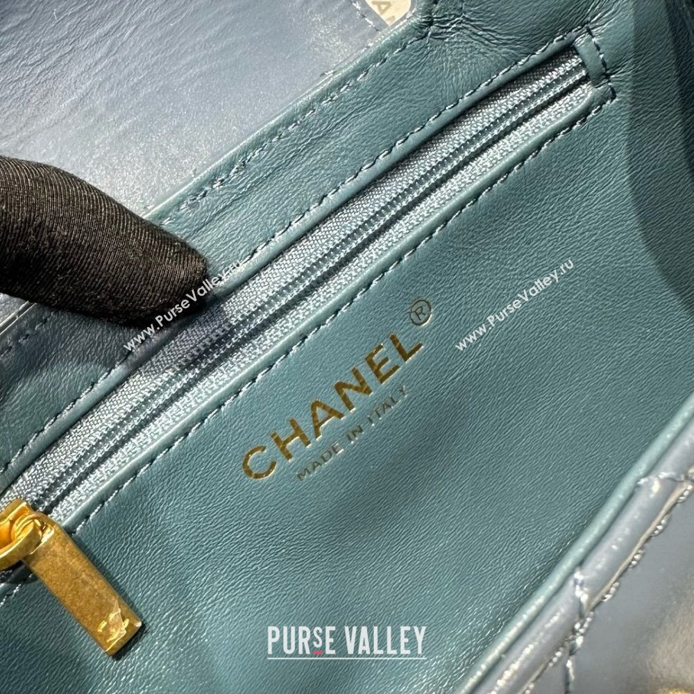 Chanel Shiny Calfskin Mini Kelly Shopping Bag AS4416 Pale Blue 2025 (SS-25061016)