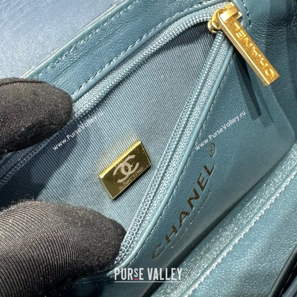 Chanel Shiny Calfskin Mini Kelly Shopping Bag AS4416 Pale Blue 2025 (SS-25061016)