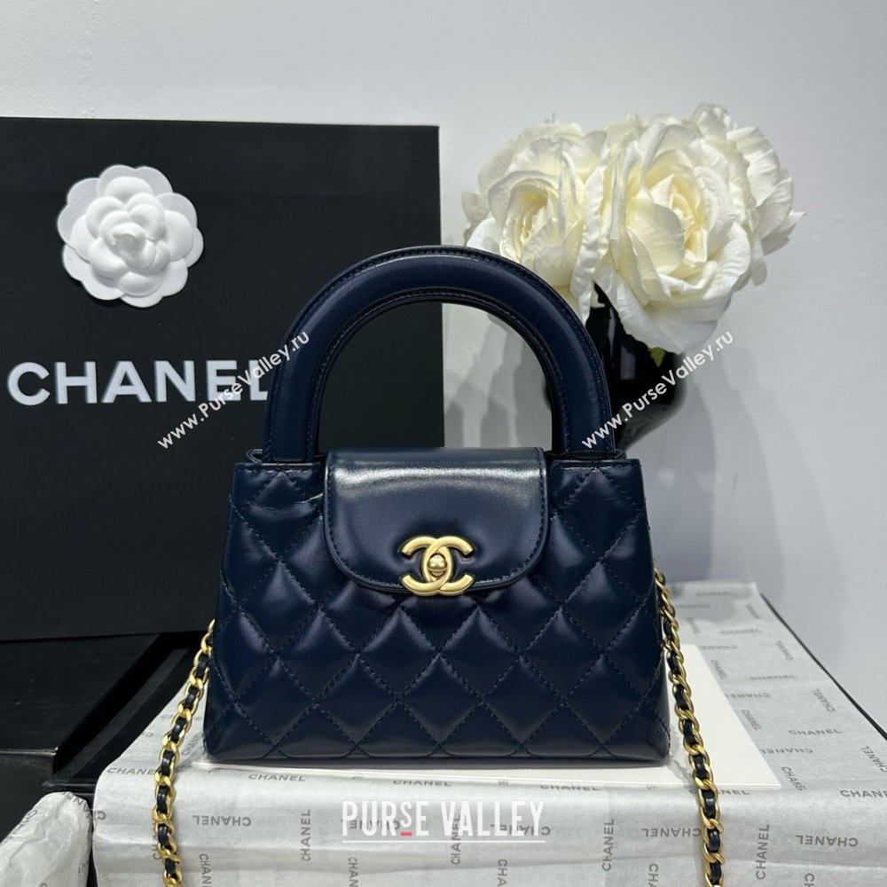 Chanel Shiny Calfskin Mini Kelly Shopping Bag AS4416 Deep Blue 2025 (SS-25061015)