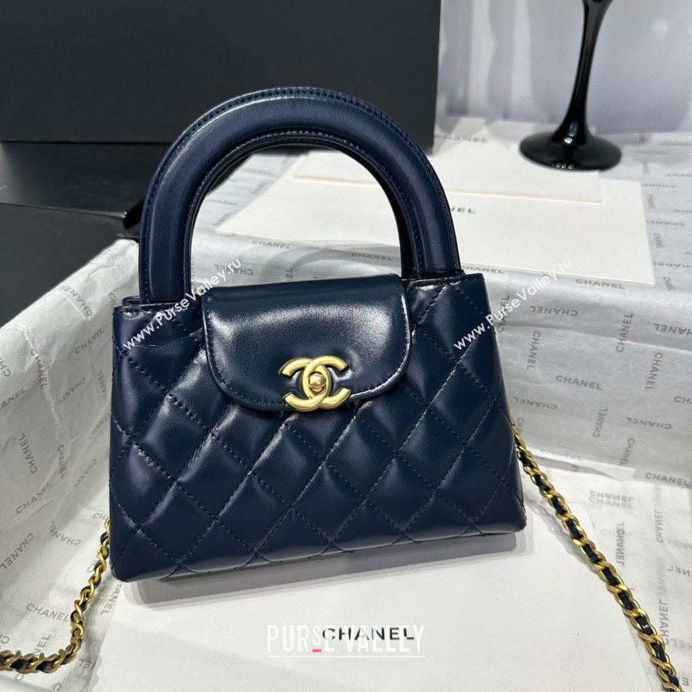 Chanel Shiny Calfskin Mini Kelly Shopping Bag AS4416 Deep Blue 2025 (SS-25061015)