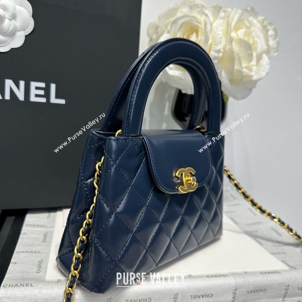 Chanel Shiny Calfskin Mini Kelly Shopping Bag AS4416 Deep Blue 2025 (SS-25061015)
