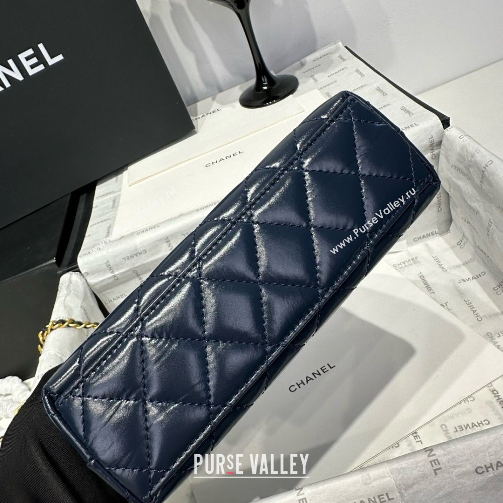 Chanel Shiny Calfskin Mini Kelly Shopping Bag AS4416 Deep Blue 2025 (SS-25061015)