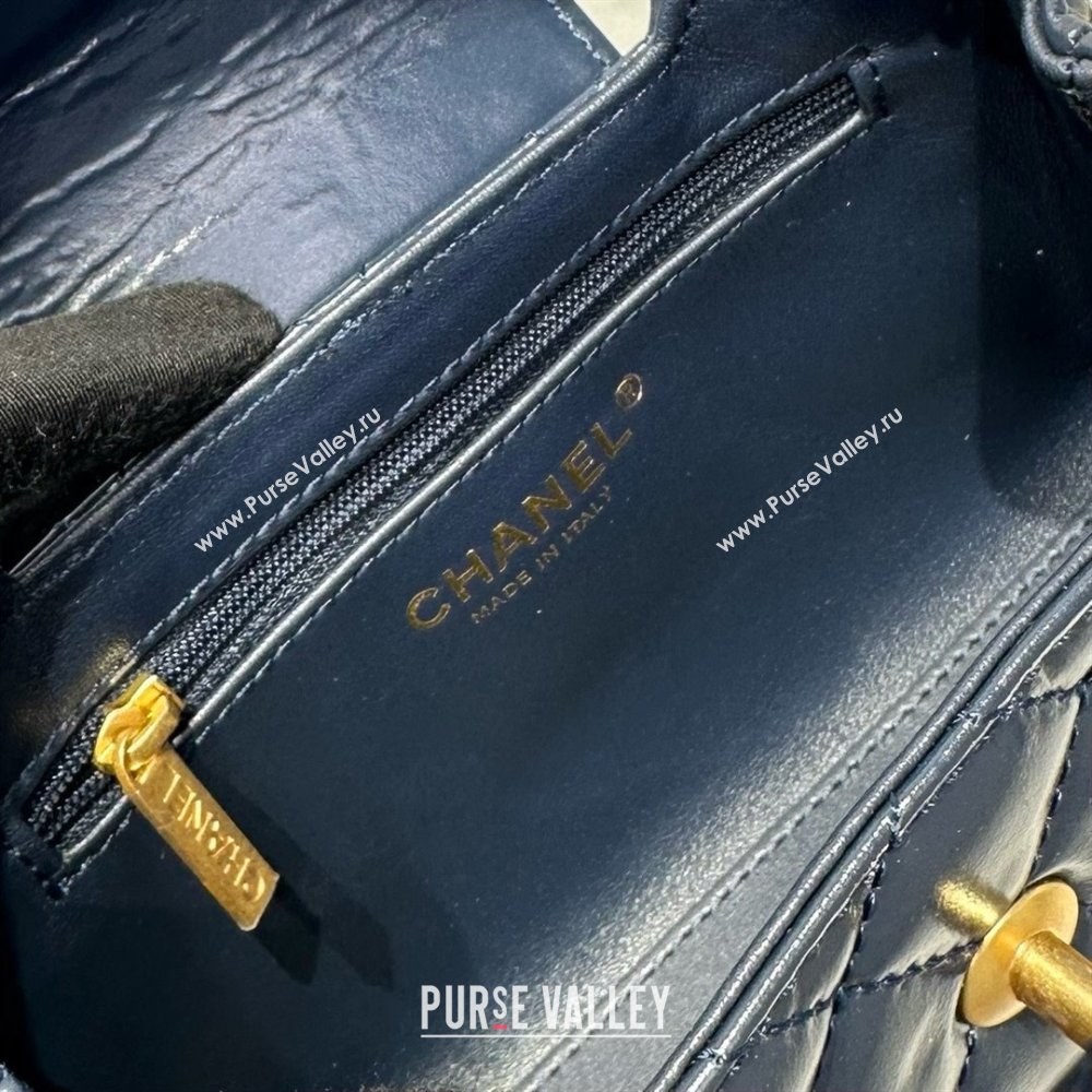 Chanel Shiny Calfskin Mini Kelly Shopping Bag AS4416 Deep Blue 2025 (SS-25061015)