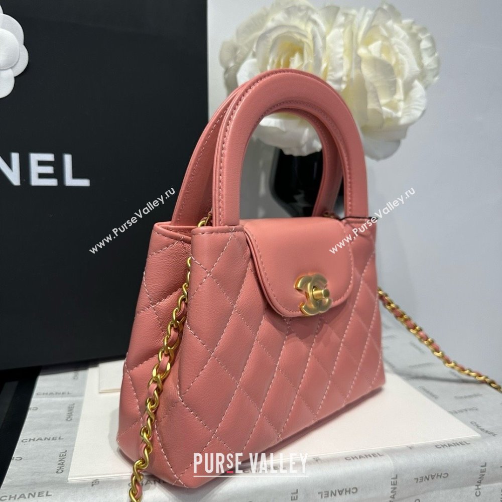 Chanel Shiny Calfskin Mini Kelly Shopping Bag AS4416 Pink 2025 (SS-25061014)