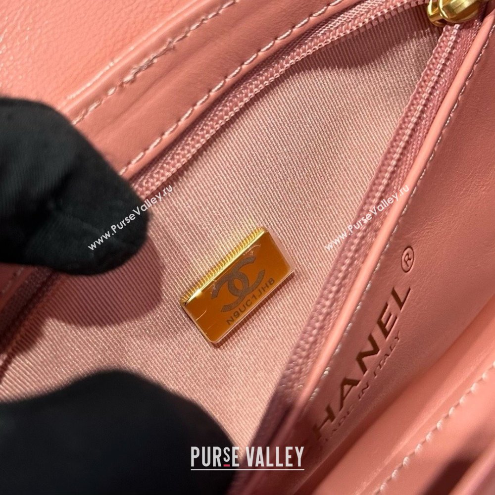 Chanel Shiny Calfskin Mini Kelly Shopping Bag AS4416 Pink 2025 (SS-25061014)