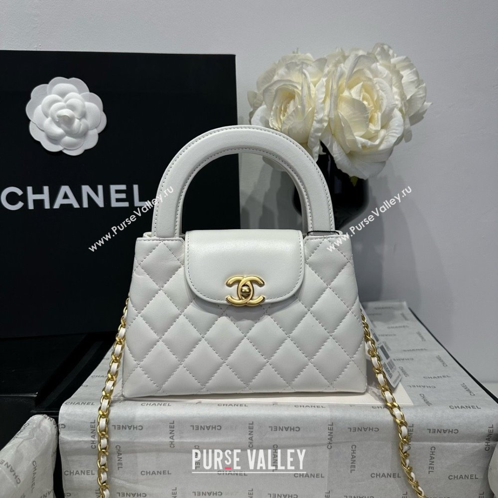 Chanel Shiny Calfskin Mini Kelly Shopping Bag AS4416 White 2025 (SS-25061012)