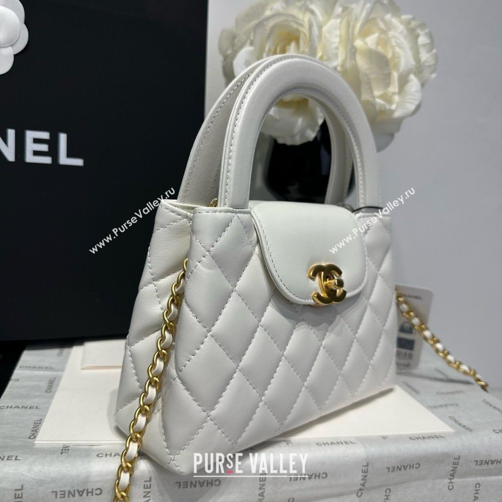 Chanel Shiny Calfskin Mini Kelly Shopping Bag AS4416 White 2025 (SS-25061012)