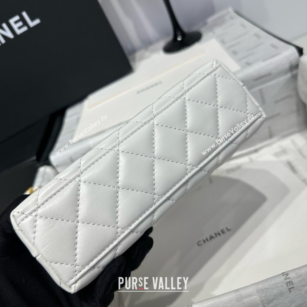 Chanel Shiny Calfskin Mini Kelly Shopping Bag AS4416 White 2025 (SS-25061012)