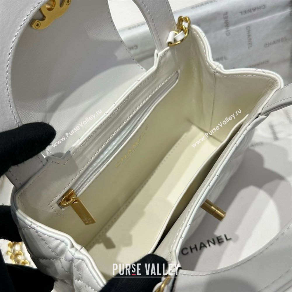 Chanel Shiny Calfskin Mini Kelly Shopping Bag AS4416 White 2025 (SS-25061012)