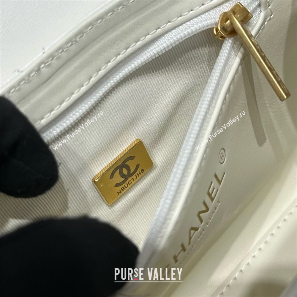Chanel Shiny Calfskin Mini Kelly Shopping Bag AS4416 White 2025 (SS-25061012)