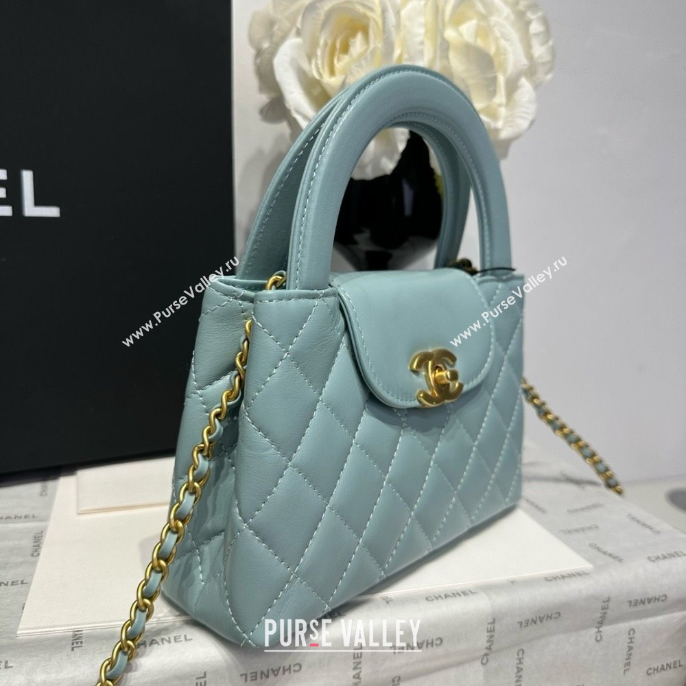 Chanel Shiny Calfskin Mini Kelly Shopping Bag AS4416 Light Blue 2025 (SS-25061013)