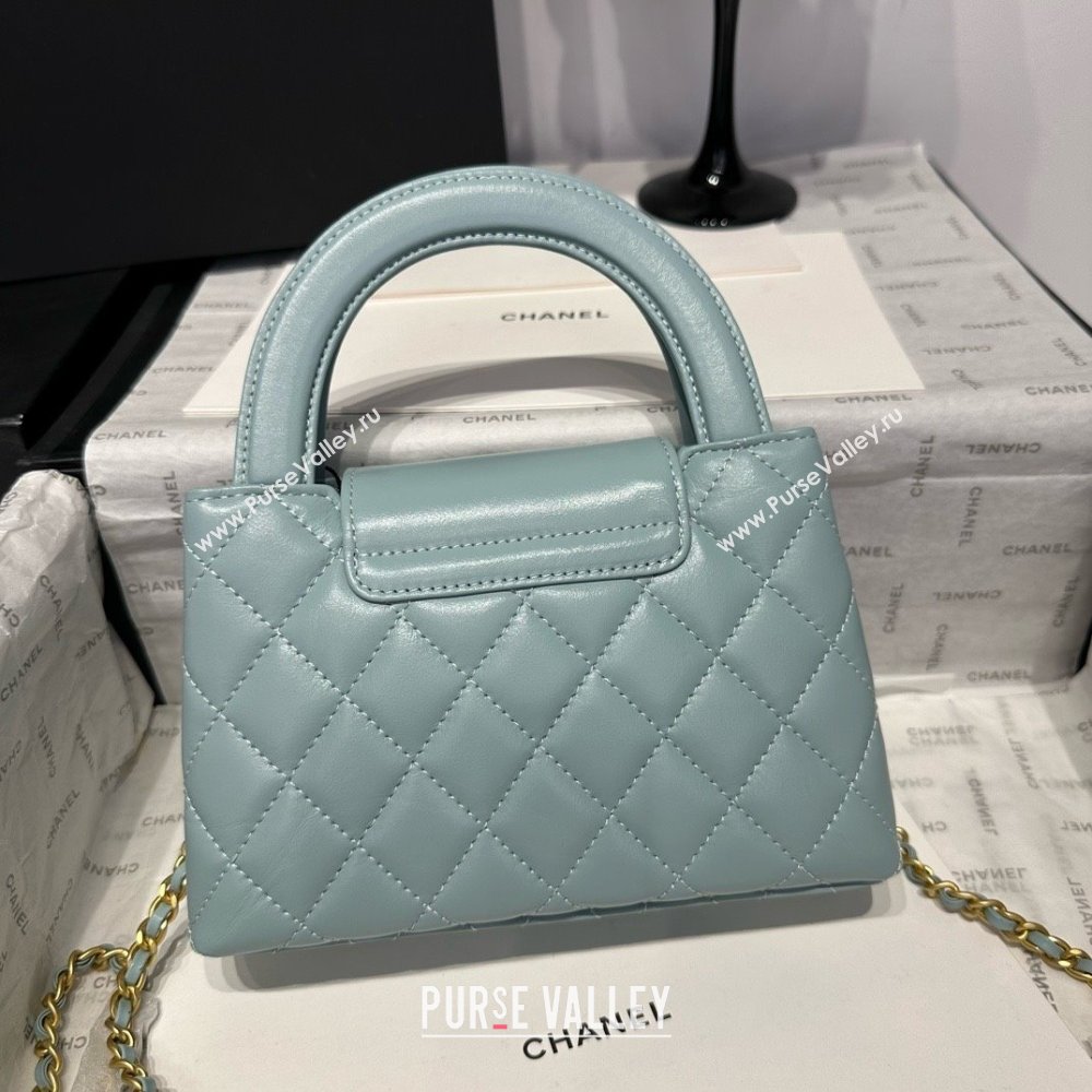Chanel Shiny Calfskin Mini Kelly Shopping Bag AS4416 Light Blue 2025 (SS-25061013)