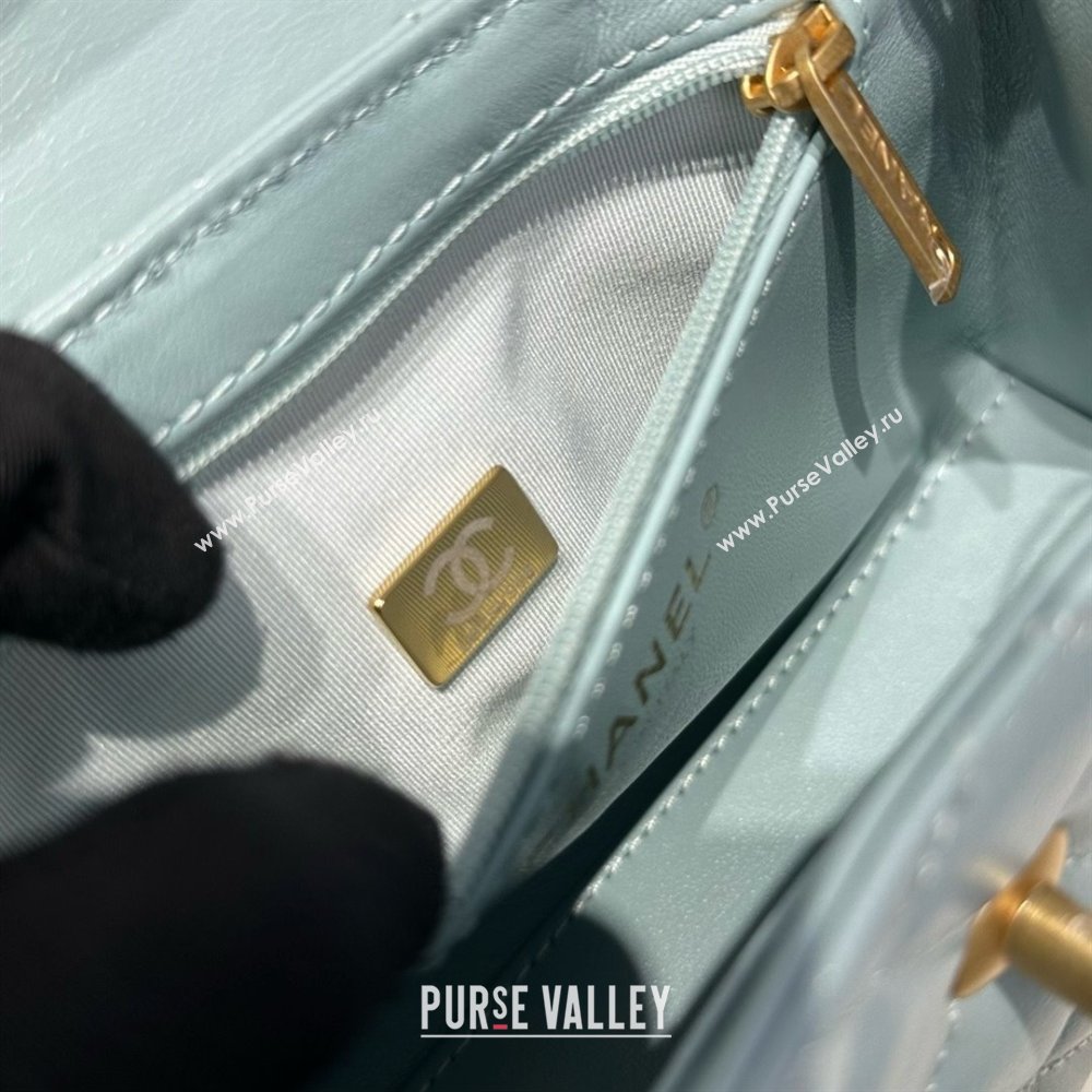 Chanel Shiny Calfskin Mini Kelly Shopping Bag AS4416 Light Blue 2025 (SS-25061013)