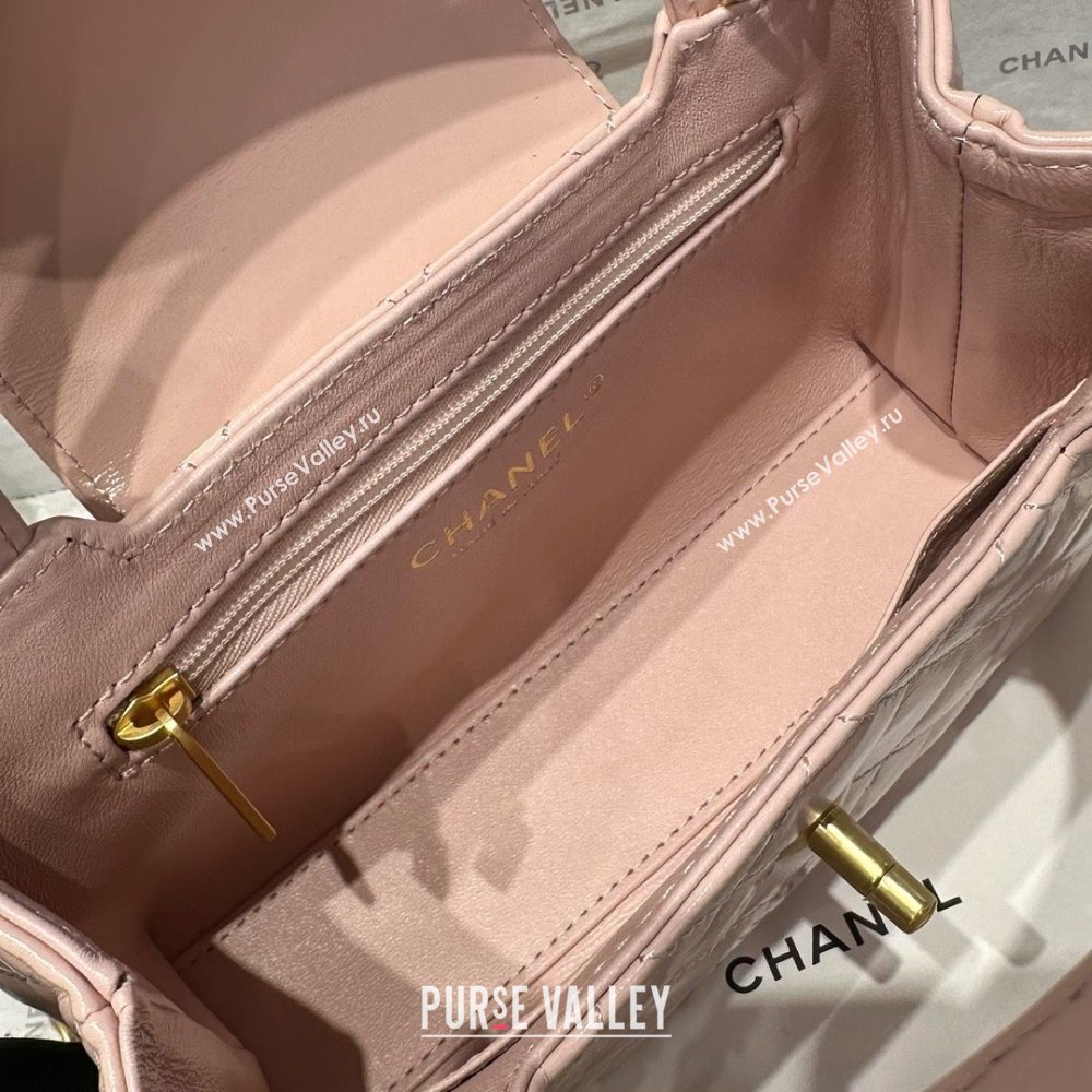 Chanel Shiny Calfskin Mini Kelly Shopping Bag AS4416 Light Pink 2025 (SS-25061011)