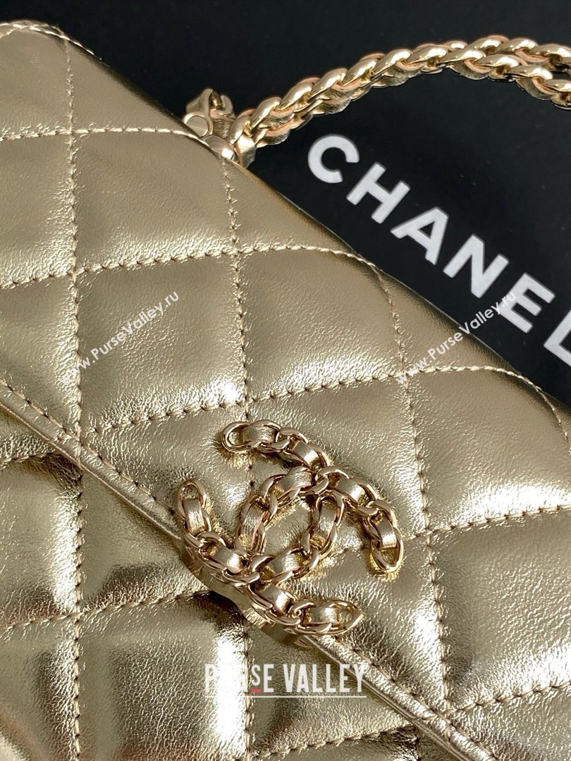 Chanel Phone Holder with Chain in Lambskin AP3238 Gold Spring-Summer 2025 (JY-25061111)