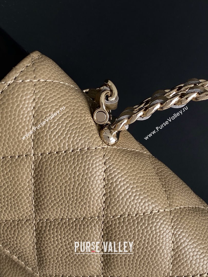 Chanel Phone Holder with Chain in Grained Shiny Calfskin AP3238 Khaki Spring-Summer 2025 (JY-25061104)
